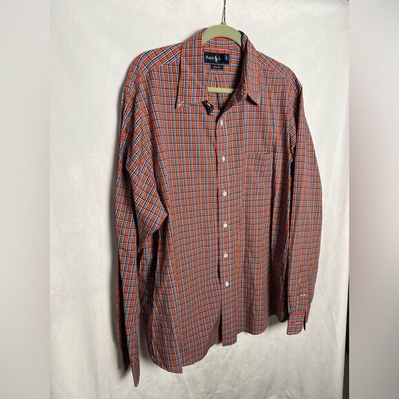 Ralph Lauren Custom Fit Men’s Button Up Plaid Shirt Long Sleeve 18 XXL - Picture 2 of 6